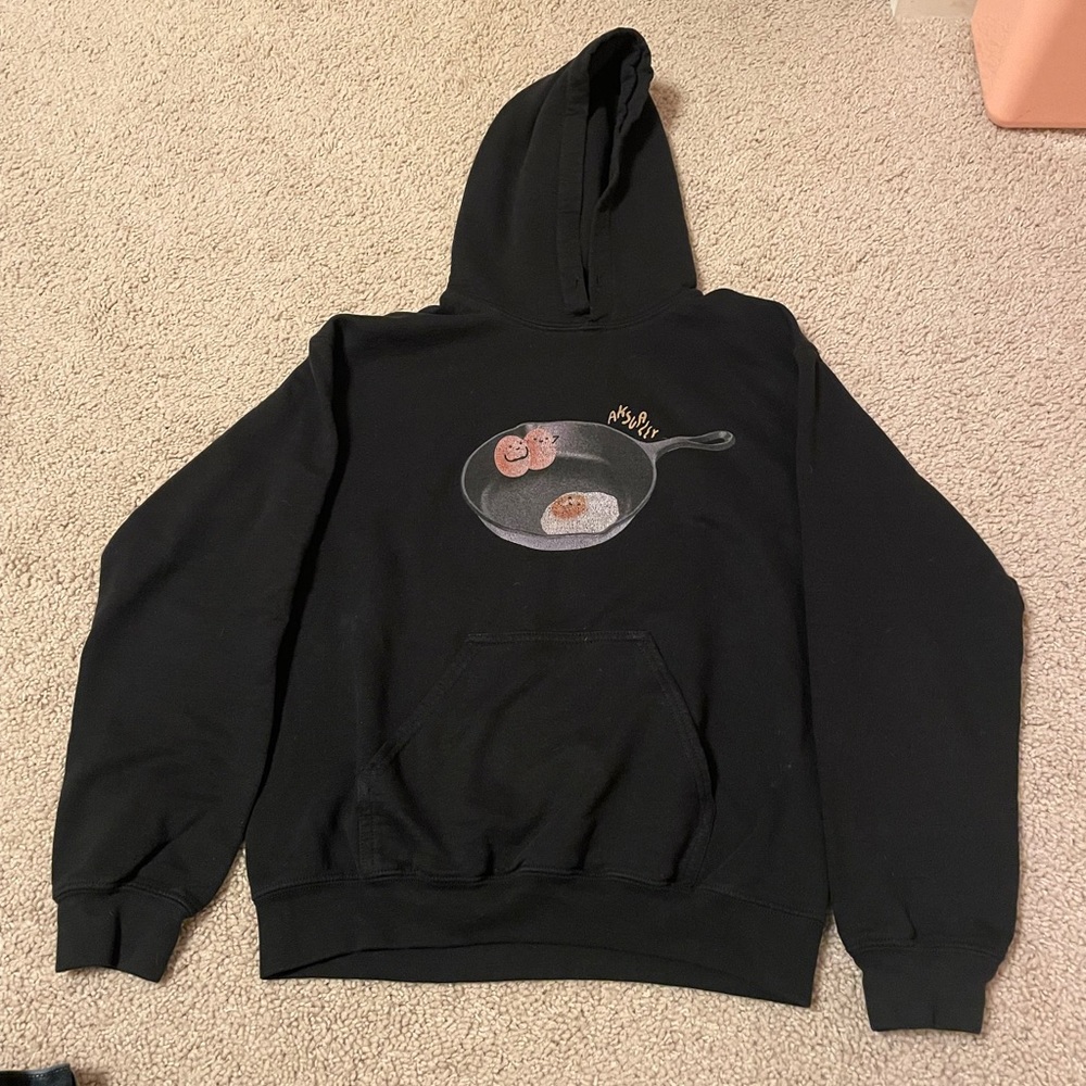 Askually Merch Hoodie with Egg Design. Hood with Egg Design.